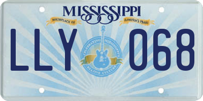 MS license plate LLY068