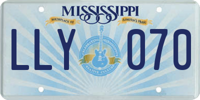 MS license plate LLY070