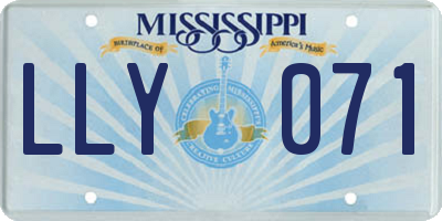 MS license plate LLY071