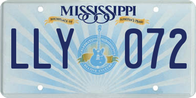 MS license plate LLY072