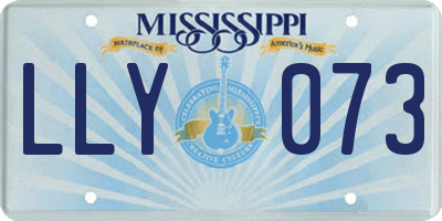 MS license plate LLY073