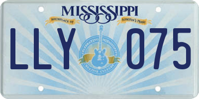 MS license plate LLY075