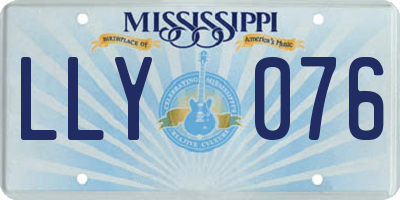 MS license plate LLY076