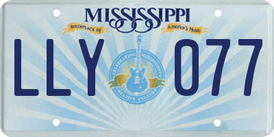 MS license plate LLY077