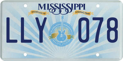 MS license plate LLY078