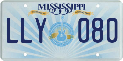 MS license plate LLY080