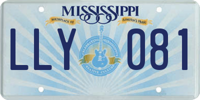 MS license plate LLY081