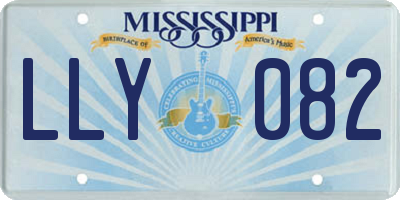 MS license plate LLY082