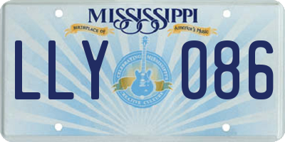 MS license plate LLY086