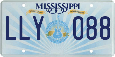 MS license plate LLY088