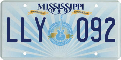 MS license plate LLY092