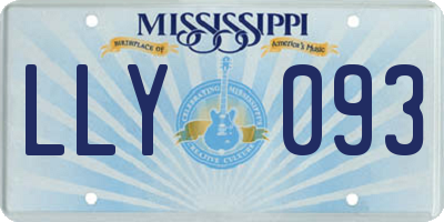 MS license plate LLY093