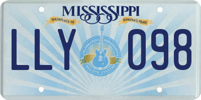 MS license plate LLY098