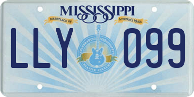 MS license plate LLY099