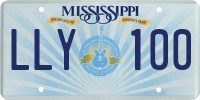 MS license plate LLY100