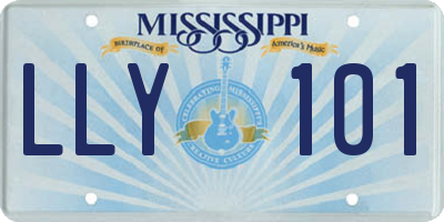 MS license plate LLY101
