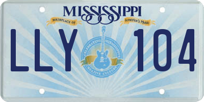 MS license plate LLY104