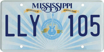 MS license plate LLY105