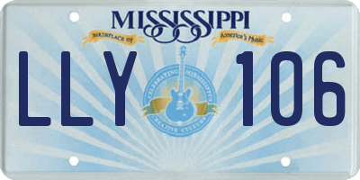 MS license plate LLY106