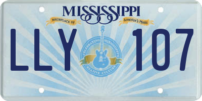 MS license plate LLY107