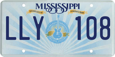 MS license plate LLY108