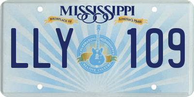 MS license plate LLY109