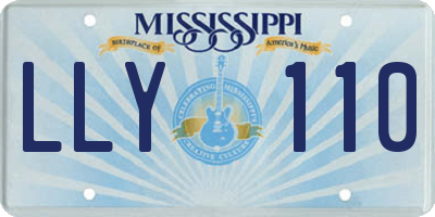 MS license plate LLY110