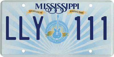 MS license plate LLY111