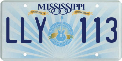 MS license plate LLY113