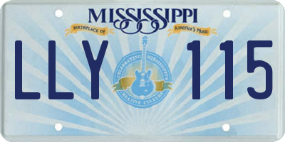 MS license plate LLY115