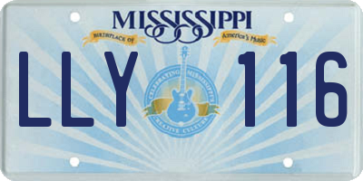 MS license plate LLY116