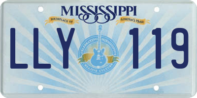 MS license plate LLY119