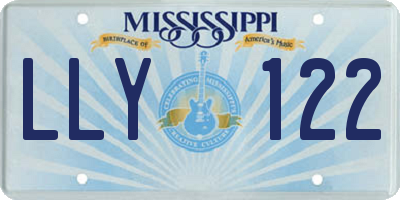 MS license plate LLY122