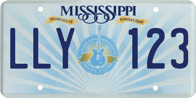 MS license plate LLY123