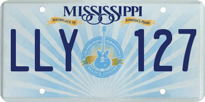 MS license plate LLY127