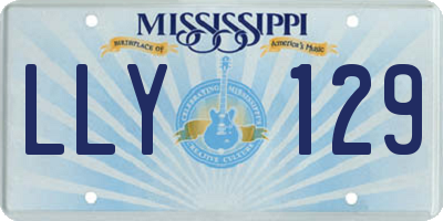 MS license plate LLY129