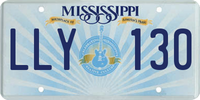 MS license plate LLY130