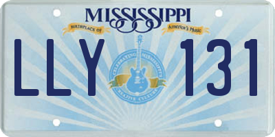 MS license plate LLY131