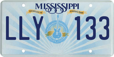 MS license plate LLY133