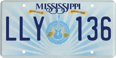 MS license plate LLY136
