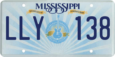 MS license plate LLY138