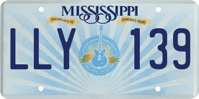 MS license plate LLY139