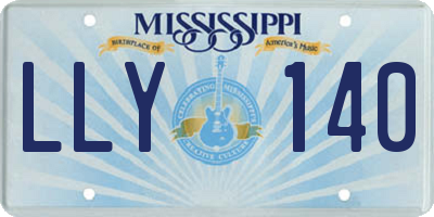 MS license plate LLY140
