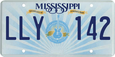 MS license plate LLY142