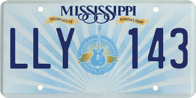 MS license plate LLY143
