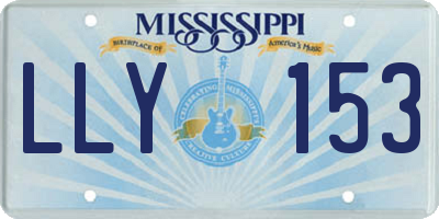 MS license plate LLY153