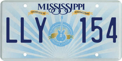 MS license plate LLY154