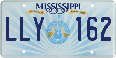 MS license plate LLY162