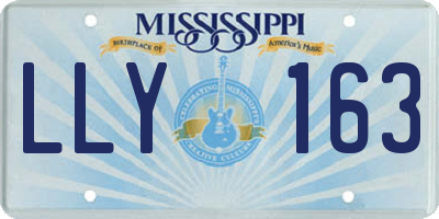 MS license plate LLY163