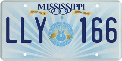 MS license plate LLY166